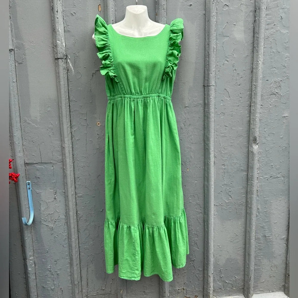 BA&SH Joyce Ruffled Cotton Midi Dress, size M - Picture 6 of 16